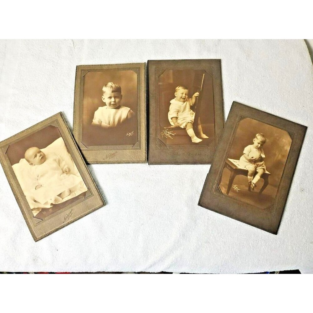 Nordlunds Foto‎ Co Lot Of 4 Boudoir Baby Toddler Photos Antique